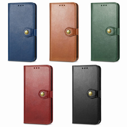 Retro Solid Color Buckle Leather Phone Case