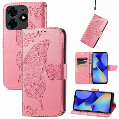 Butterfly Love Flower Embossed Leather Phone Case