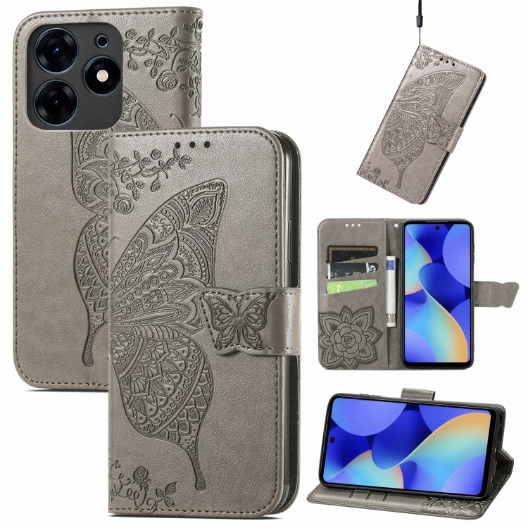 Butterfly Love Flower Embossed Leather Phone Case