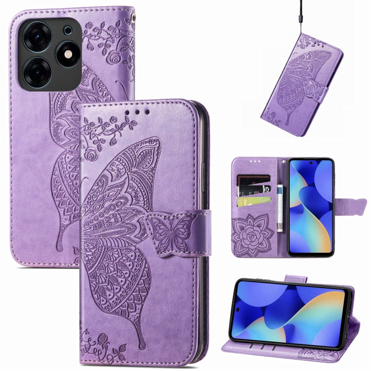 Butterfly Love Flower Embossed Leather Phone Case