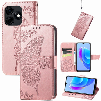 Butterfly Love Flower Embossed Leather Phone Case