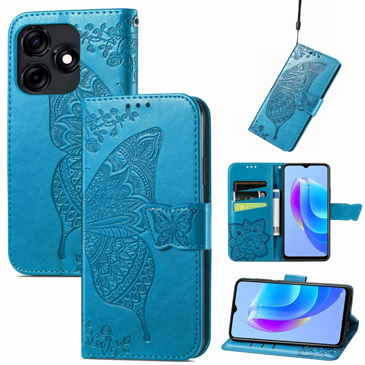 Butterfly Love Flower Embossed Leather Phone Case