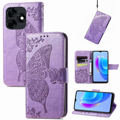 Butterfly Love Flower Embossed Leather Phone Case