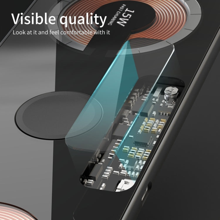 T06 Dual 15W Fast Charging Pad 3 in 1 Transparent Magnetic Phone Wireless Charger