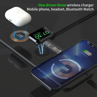 T06 Dual 15W Fast Charging Pad 3 in 1 Transparent Magnetic Phone Wireless Charger