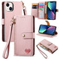 Love Zipper Lanyard Leather Phone Case, For iPhone 13 mini, For iPhone 12 mini, For iPhone 12 Pro Max, For iPhone 11 Pro Max