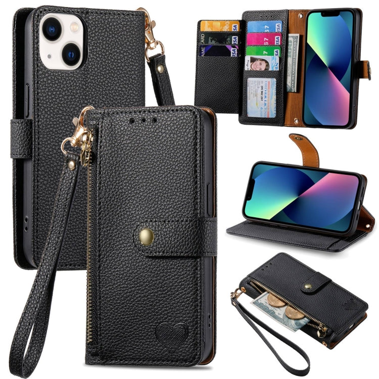 Love Zipper Lanyard Leather Phone Case, For iPhone 13 mini, For iPhone 12 mini, For iPhone 12 Pro Max, For iPhone 11 Pro Max