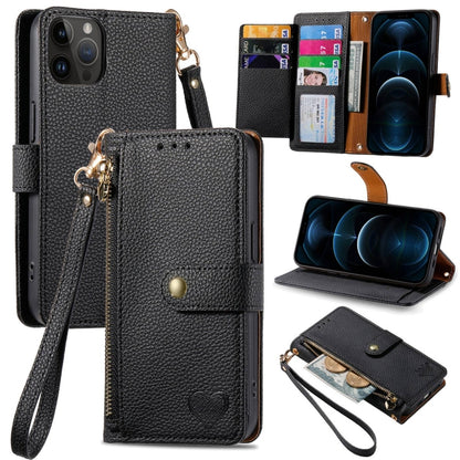 Love Zipper Lanyard Leather Phone Case, For iPhone 13 mini, For iPhone 12 mini, For iPhone 12 Pro Max, For iPhone 11 Pro Max