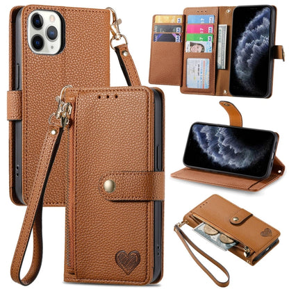 Love Zipper Lanyard Leather Phone Case, For iPhone 11, For iPhone 11 Pro, For iPhone XR, For iPhone XS Max