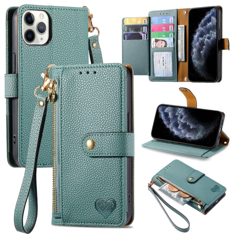 Love Zipper Lanyard Leather Phone Case, For iPhone 13 mini, For iPhone 12 mini, For iPhone 12 Pro Max, For iPhone 11 Pro Max