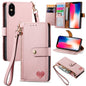Love Zipper Lanyard Leather Phone Case, For iPhone 7 / 8 / SE 2022, For iPhone 12 / 12 Pro, For iPhone X / XS, For iPhone 7 Plus / 8 Plus