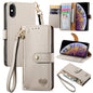 Love Zipper Lanyard Leather Phone Case, For iPhone 11, For iPhone 11 Pro, For iPhone XR, For iPhone XS Max