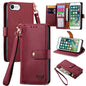 Love Zipper Lanyard Leather Phone Case, For iPhone XS Max, For iPhone 7 Plus / 8 Plus, For iPhone 6 Plus / 6s Plus, For iPhone 6 / 6s