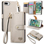 Love Zipper Lanyard Leather Phone Case