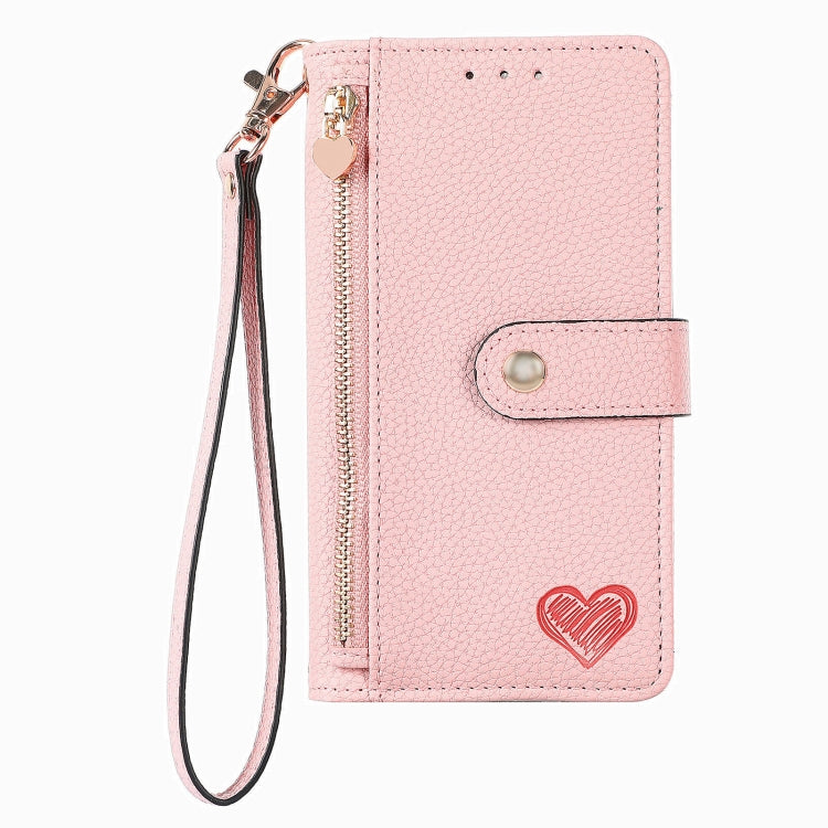 Love Zipper Lanyard Leather Phone Case, For iPhone 15, For iPhone 14 Plus, For iPhone 14, For iPhone 14 Pro