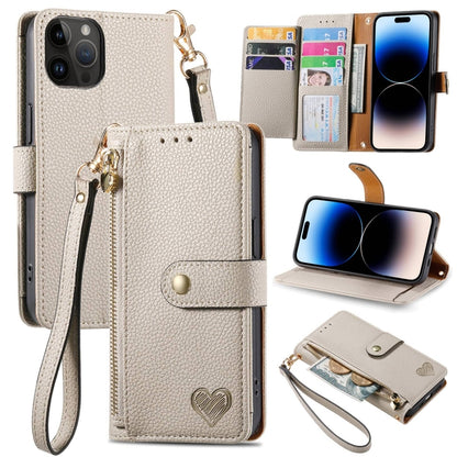 Love Zipper Lanyard Leather Phone Case, For iPhone 16, For iPhone 15 Pro Max, For iPhone 15 Pro, For iPhone 15 Plus