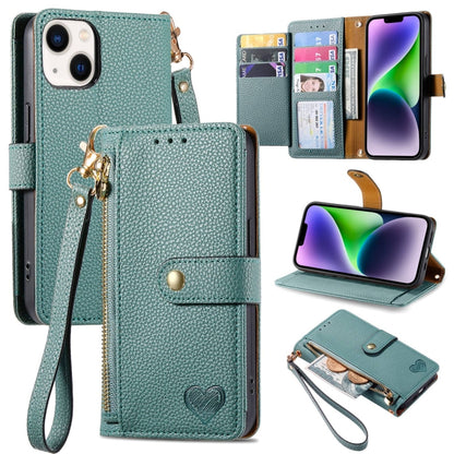 Love Zipper Lanyard Leather Phone Case, For iPhone 16, For iPhone 15 Pro Max, For iPhone 15 Pro, For iPhone 15 Plus