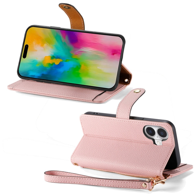 Love Zipper Lanyard Leather Phone Case, For iPhone 16, For iPhone 15 Pro Max, For iPhone 15 Pro, For iPhone 15 Plus