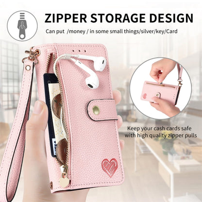Love Zipper Lanyard Leather Phone Case, For iPhone 16, For iPhone 15 Pro Max, For iPhone 15 Pro, For iPhone 15 Plus