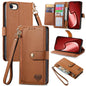Love Zipper Lanyard Leather Phone Case, For iPhone 16e, For iPhone 16 Pro Max, For iPhone 16 Pro, For iPhone 16 Plus