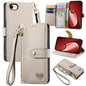 Love Zipper Lanyard Leather Phone Case, For iPhone 16e, For iPhone 16 Pro Max, For iPhone 16 Pro, For iPhone 16 Plus