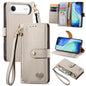 Love Zipper Lanyard Leather Phone Case, For iPhone Air, For iPhone 16 Pro Max, For iPhone 16 Pro, For iPhone 16 Plus