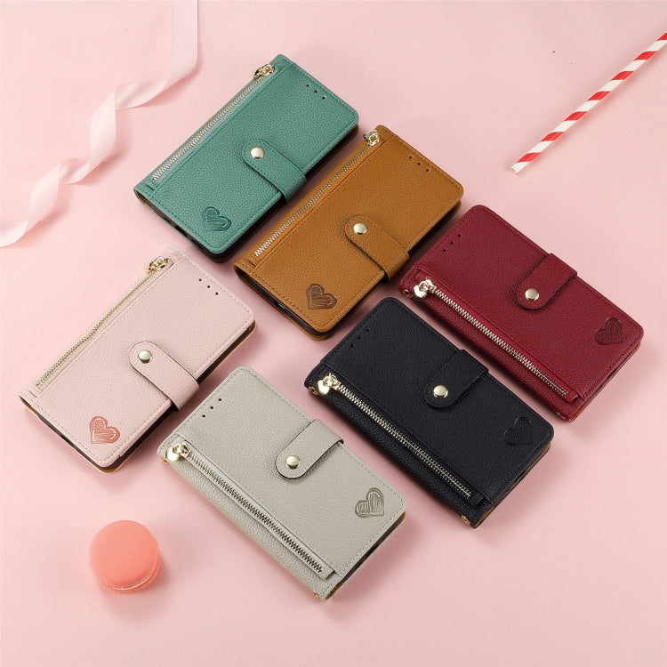 Love Zipper Lanyard Leather Phone Case, For iPhone 11, For iPhone 11 Pro, For iPhone XR, For iPhone XS Max
