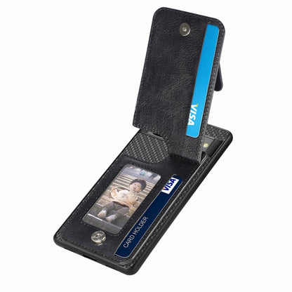 Carbon Fiber Vertical Flip Zipper Phone Case