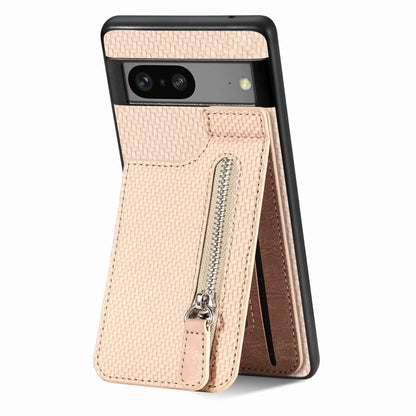 Carbon Fiber Vertical Flip Zipper Phone Case