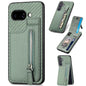 Carbon Fiber Vertical Flip Zipper Phone Case, For Google Pixel 10 / 10 Pro, For Google Pixel 9a, For Google Pixel 9 Pro XL, For Google Pixel 9 / 9 Pro