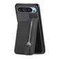 Carbon Fiber Vertical Flip Zipper Phone Case, For Google Pixel 10 / 10 Pro, For Google Pixel 9a, For Google Pixel 9 Pro XL, For Google Pixel 9 / 9 Pro