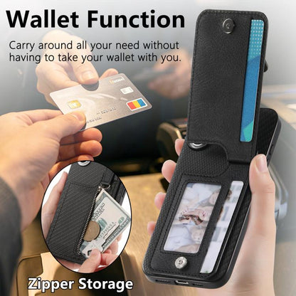 Carbon Fiber Vertical Flip Zipper Phone Case, For Google Pixel 11 Pro XL, For Google Pixel 11, For Google Pixel 11 Pro, For Google Pixel 10 Pro XL