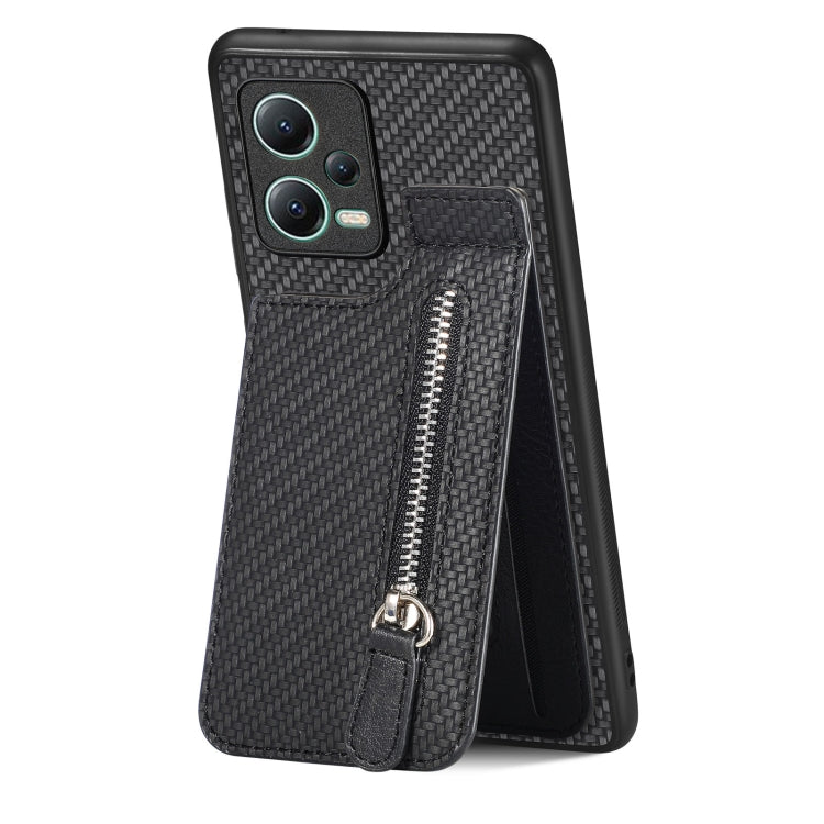 Carbon Fiber Vertical Flip Zipper Phone Case, Series 1