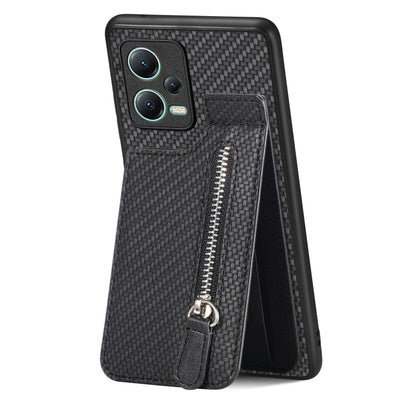 Carbon Fiber Vertical Flip Zipper Phone Case, Series 1
