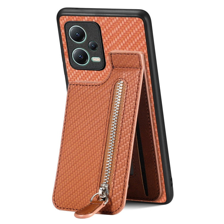 Carbon Fiber Vertical Flip Zipper Phone Case, Series 1