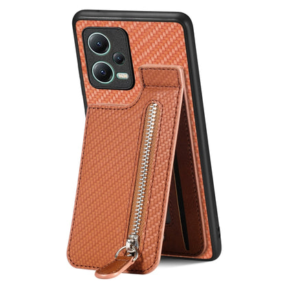 Carbon Fiber Vertical Flip Zipper Phone Case, Series 1