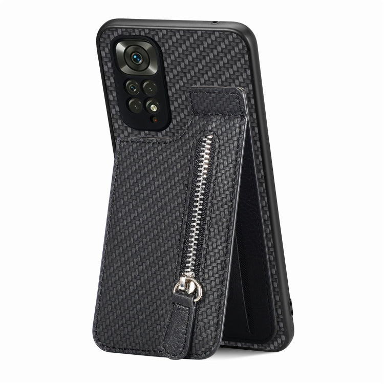 Carbon Fiber Vertical Flip Zipper Phone Case, Series 1