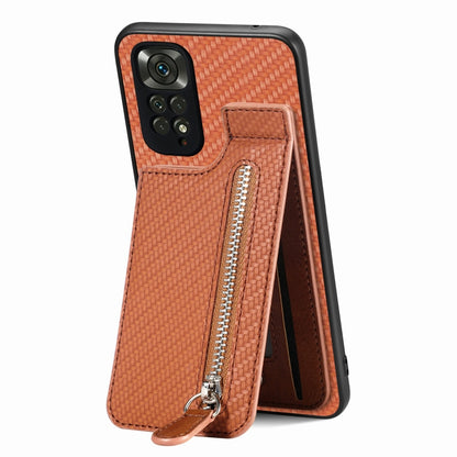 Carbon Fiber Vertical Flip Zipper Phone Case, Series 1