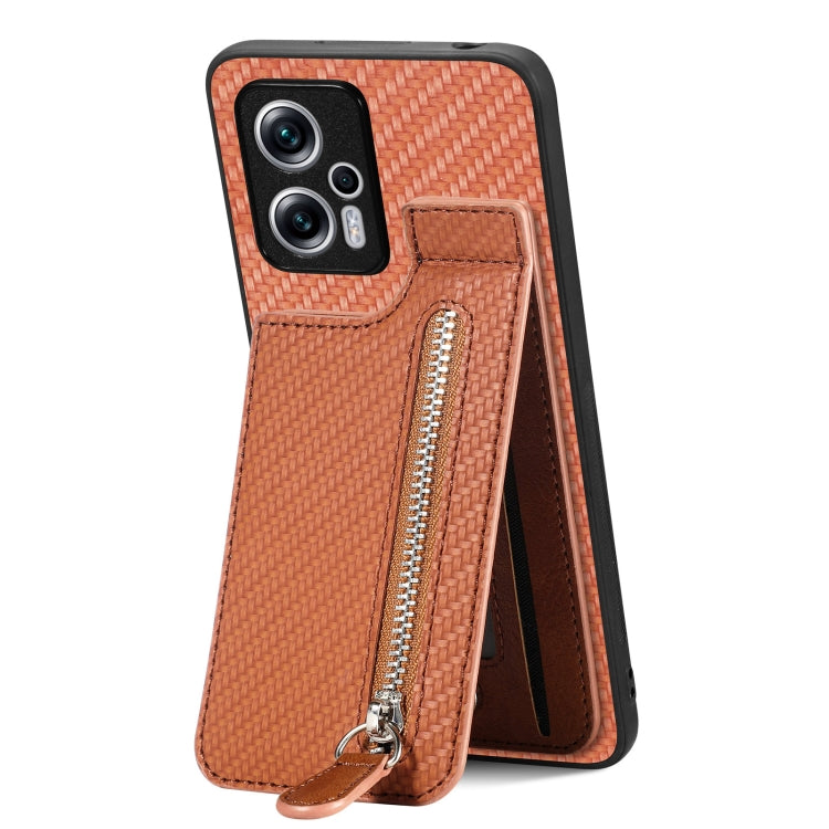 Carbon Fiber Vertical Flip Zipper Phone Case, Series 1