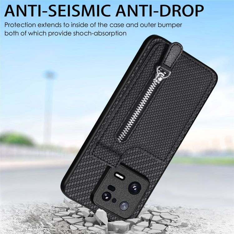 Carbon Fiber Vertical Flip Zipper Phone Case, Series 1