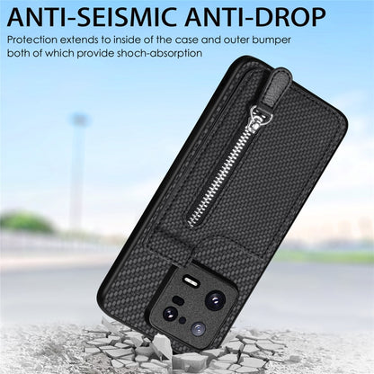Carbon Fiber Vertical Flip Zipper Phone Case, Series 1