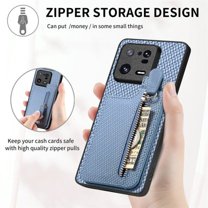 Carbon Fiber Vertical Flip Zipper Phone Case, Series 1