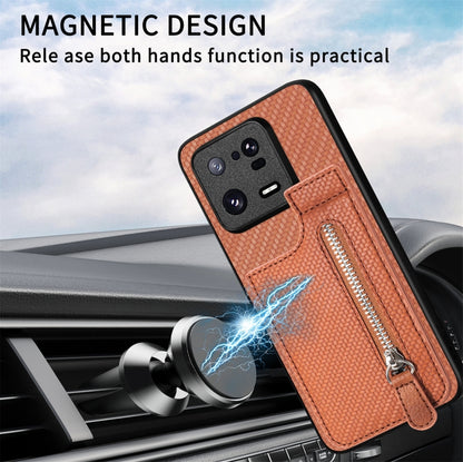 Carbon Fiber Vertical Flip Zipper Phone Case, Series 1
