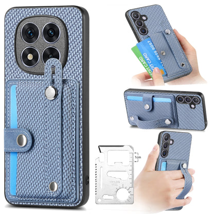 Wristband Kickstand Card Wallet Back Phone Case with Tool Knife
