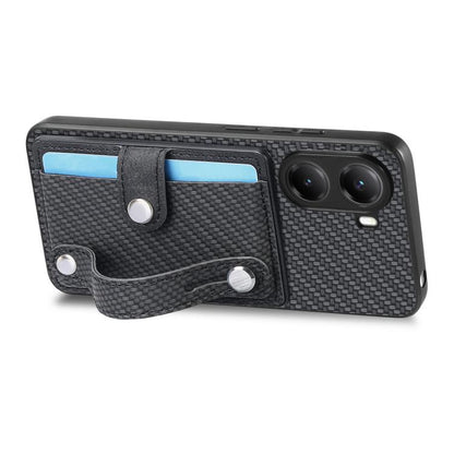 Wristband Kickstand Card Wallet Back Phone Case with Tool Knife