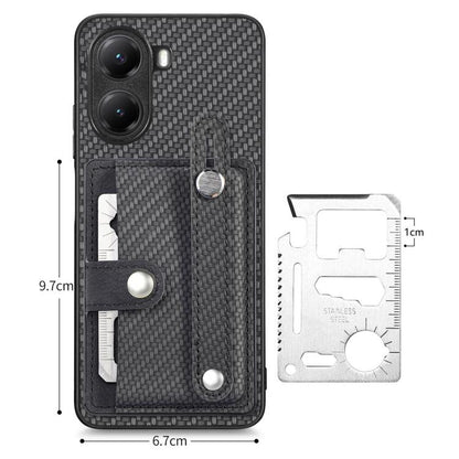 Wristband Kickstand Card Wallet Back Phone Case with Tool Knife