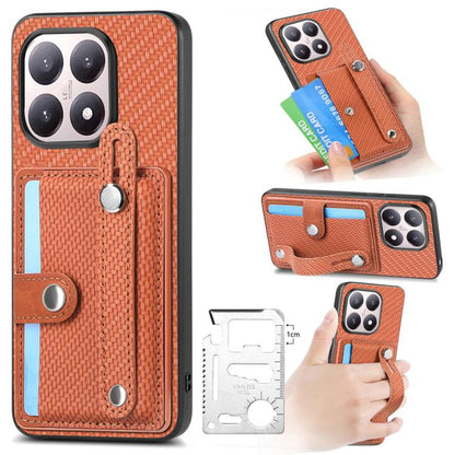 Wristband Kickstand Card Wallet Back Phone Case with Tool Knife