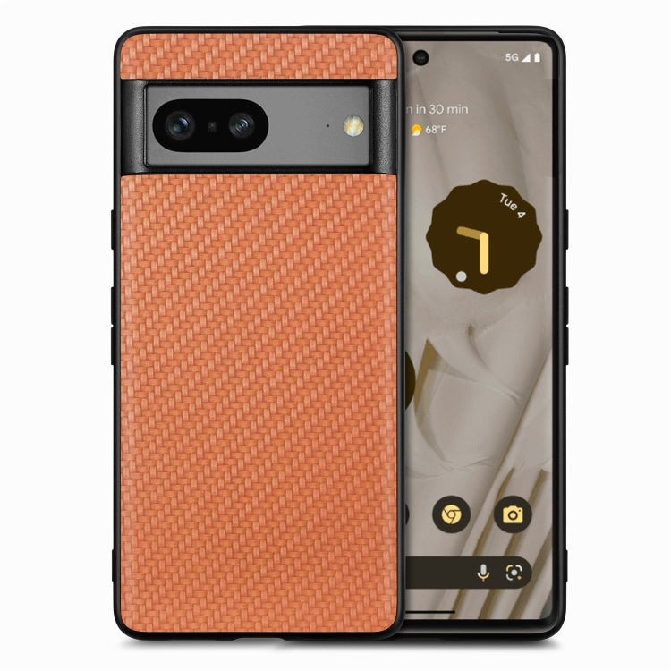 Carbon Fiber Texture Leather Back Cover Phone Case