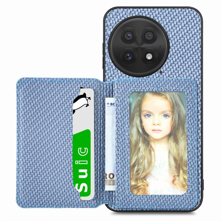 Carbon Fiber Magnetic Card Bag Phone Case, For OnePlus 15, For OnePlus 13