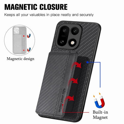 Carbon Fiber Magnetic Card Bag Phone Case, For OnePlus 15, For OnePlus 13